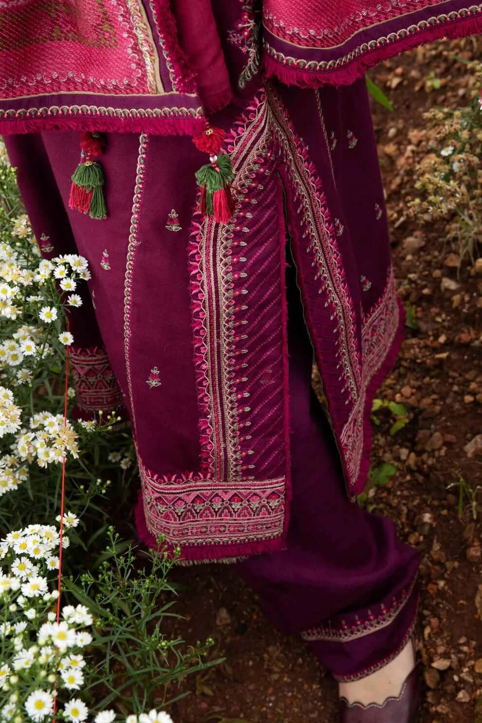 3 Piece Unstitched Embroidered Dhanak Suit | Vol 2