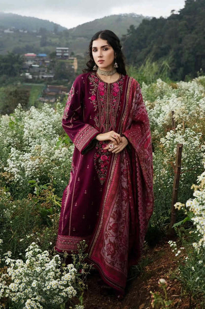 3 Piece Unstitched Embroidered Dhanak Suit | Vol 2