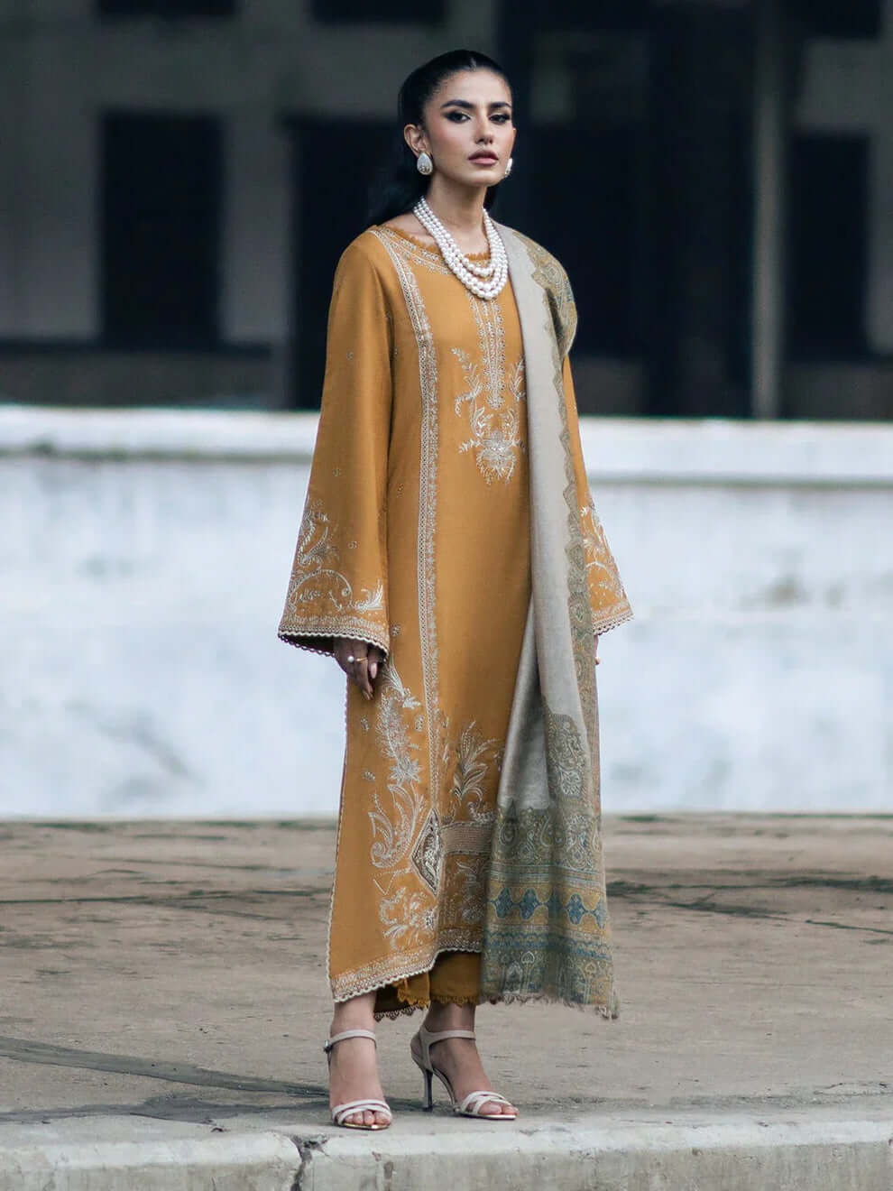 3 Piece Unstitched Embroidered Dhanak Suit | Vol 2