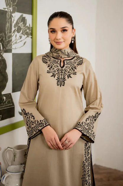 3 Piece Unstitched Embroidered Dhanak Suit | Vol 2