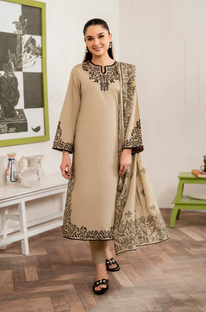 3 Piece Unstitched Embroidered Dhanak Suit | Vol 2