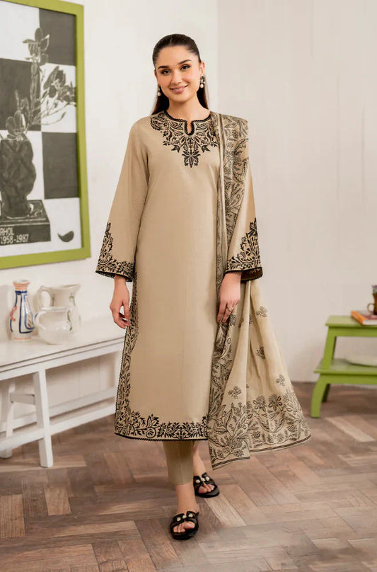3 Piece Unstitched Embroidered Dhanak Suit | Vol 2