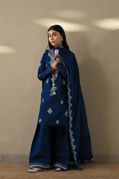 3 Piece Unstitched Embroidered Dhanak Suit | Vol 2