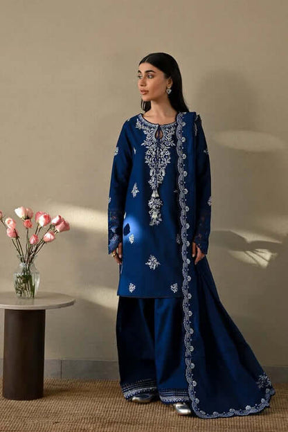 3 Piece Unstitched Embroidered Dhanak Suit | Vol 2