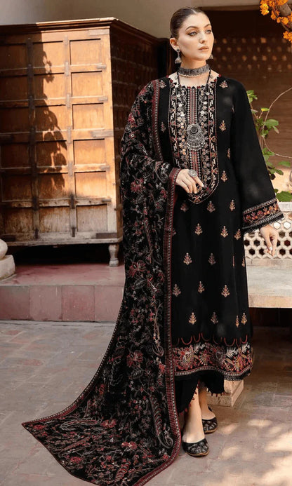 3 Piece Unstitched Embroidered Dhanak Suit | Vol 2