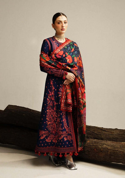 3 Piece Unstitched Embroidered Dhanak Suit | Vol 2