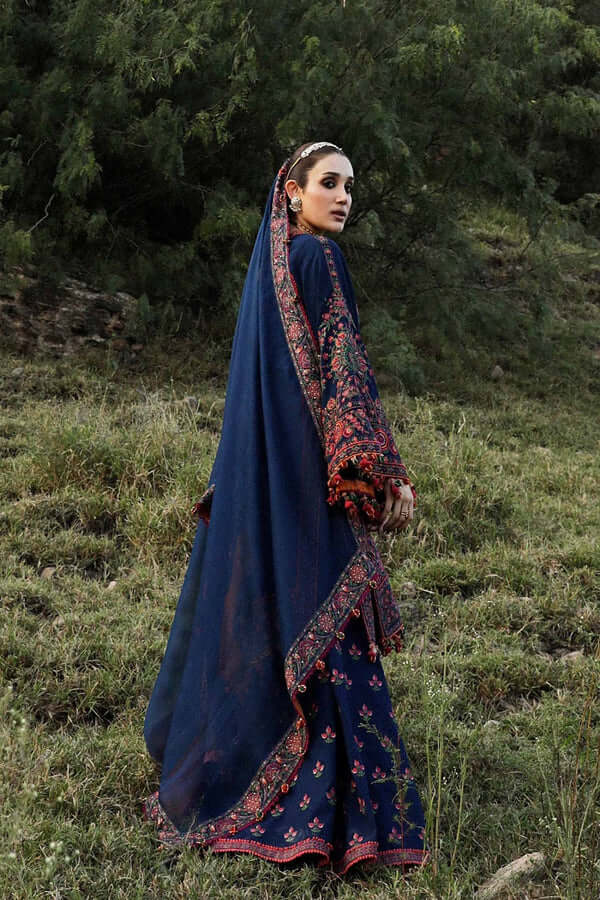 3 Piece Unstitched Embroidered Dhanak Suit  | Vol 2