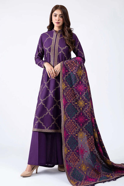 3 Piece Unstitched Embroidered Dhanak Suit | Vol 2
