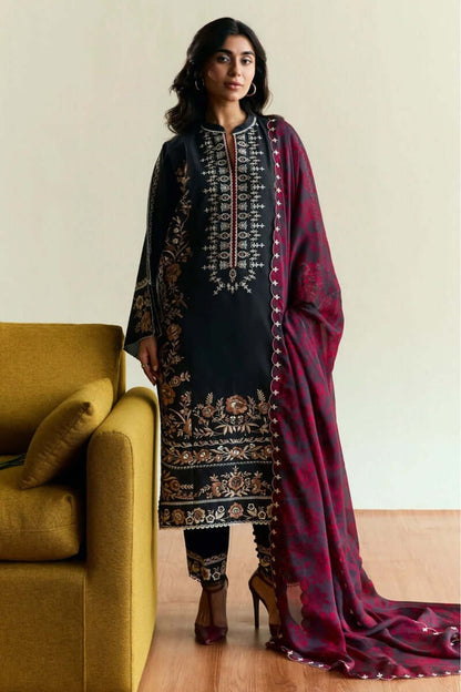 3 Piece Unstitched Embroidered Dhanak Suit | Vol 2