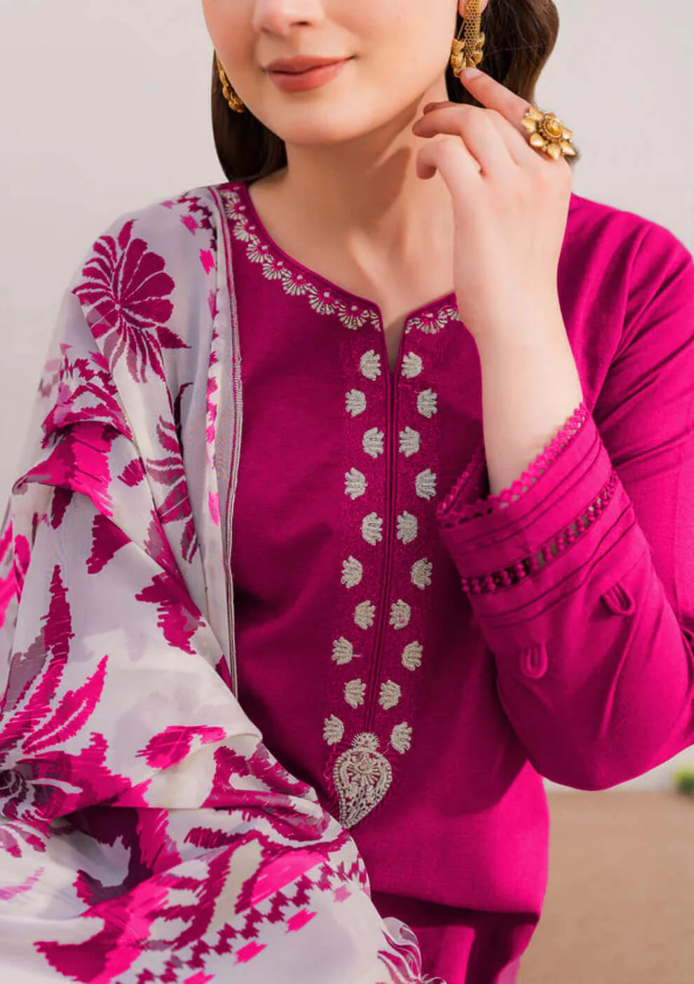 3 Piece Unstitched Embroidered Dhanak Suit | Vol 2