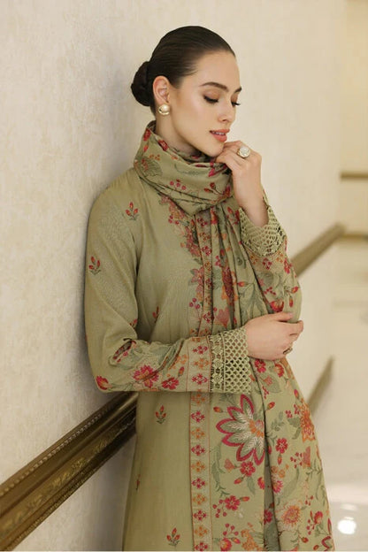 3 Piece Unstitched Embroidered Dhanak Suit | Vol 2