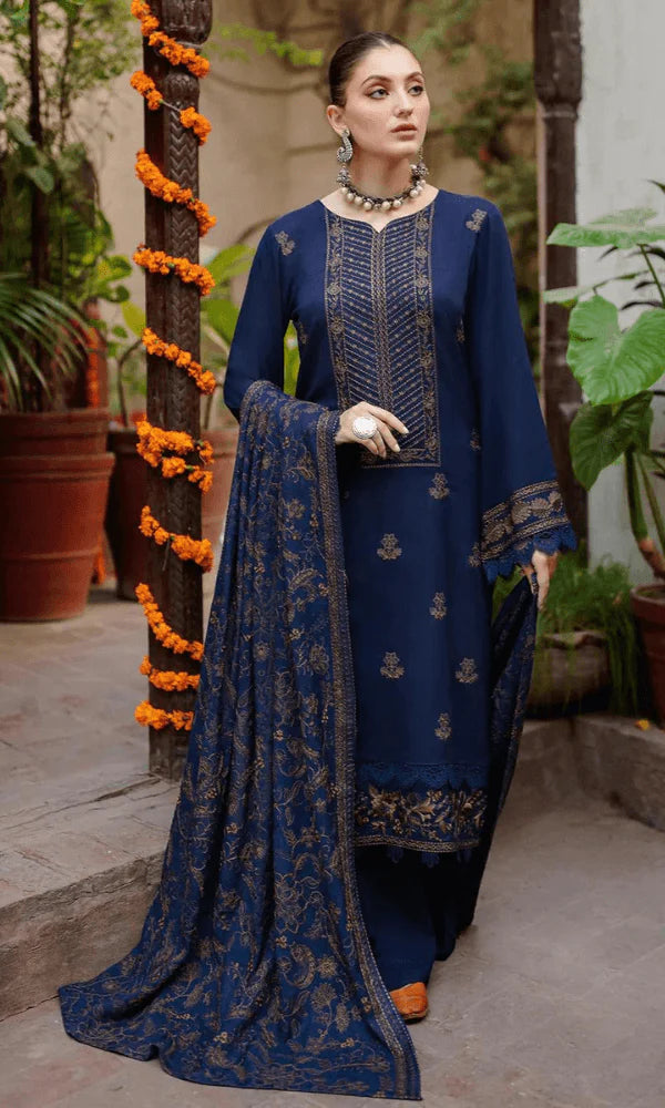 3 Piece Unstitched Embroidered Dhanak Suit | Vol 2