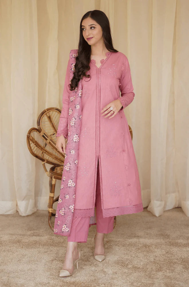 3 Piece Unstitched Embroidered Dhanak Suit | Vol 1