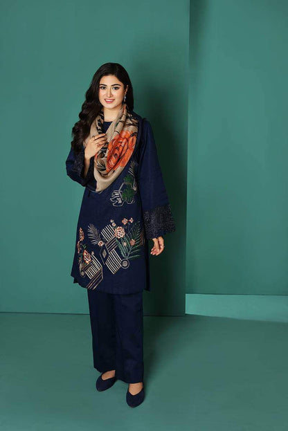3 Piece Unstitched Embroidered Dhanak Suit | Vol 2