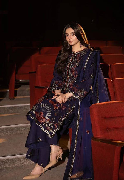 3 Piece Unstitched Embroidered Dhanak Suit | Vol 1
