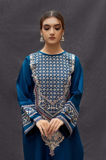 2 Piece Unstitched Embroidered Dhanak Suit | Winter Duo 25