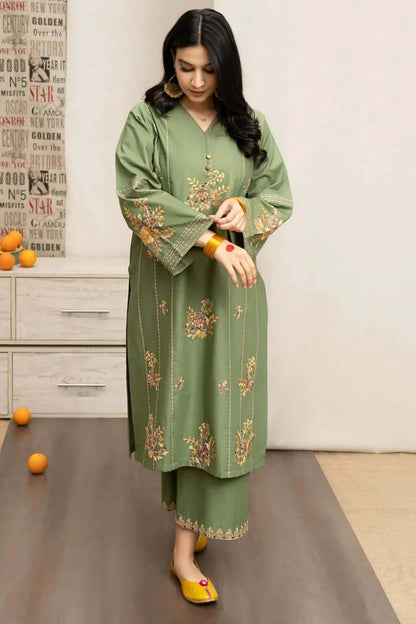 3 Piece Unstitched Embroidered Dhanak Suit | Vol 2