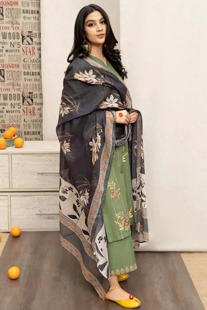 3 Piece Unstitched Embroidered Dhanak Suit | Vol 2