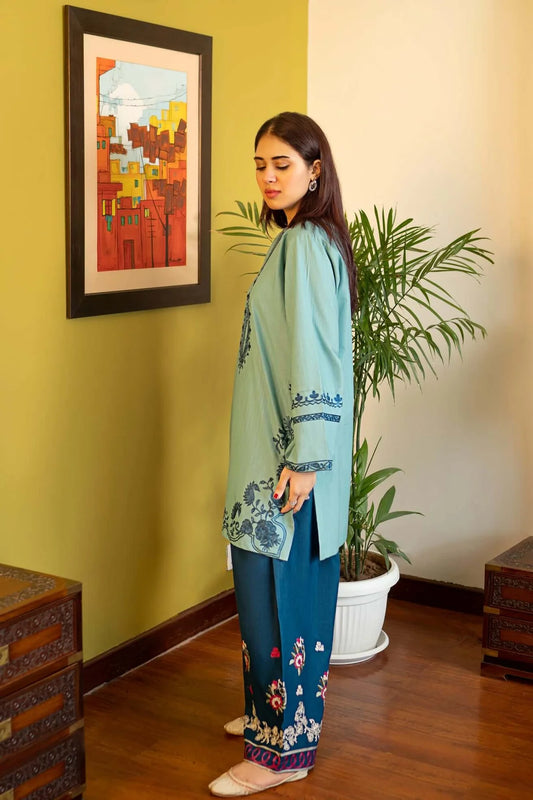 2 Piece Unstitched Embroidered Dhanak Suit | Duo 245