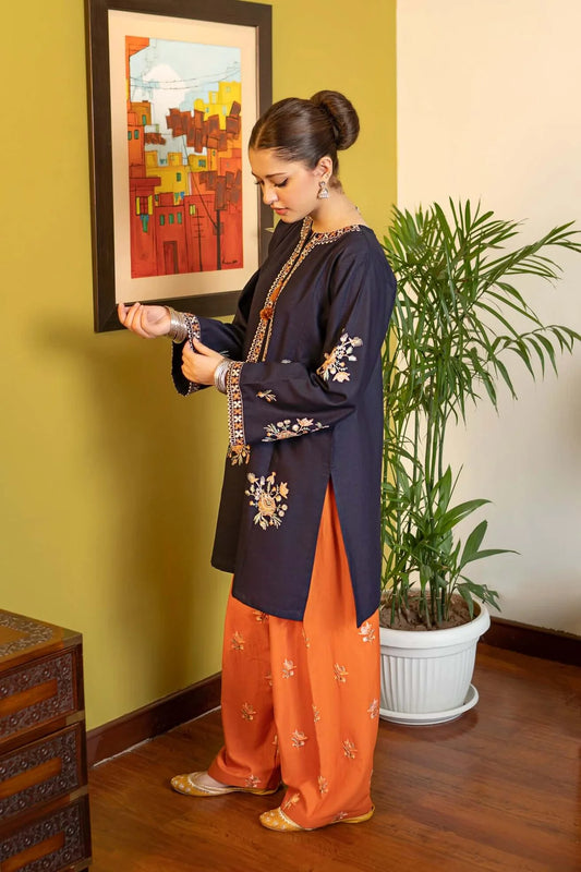 2 Piece Unstitched Embroidered Dhanak Suit | Duo 25