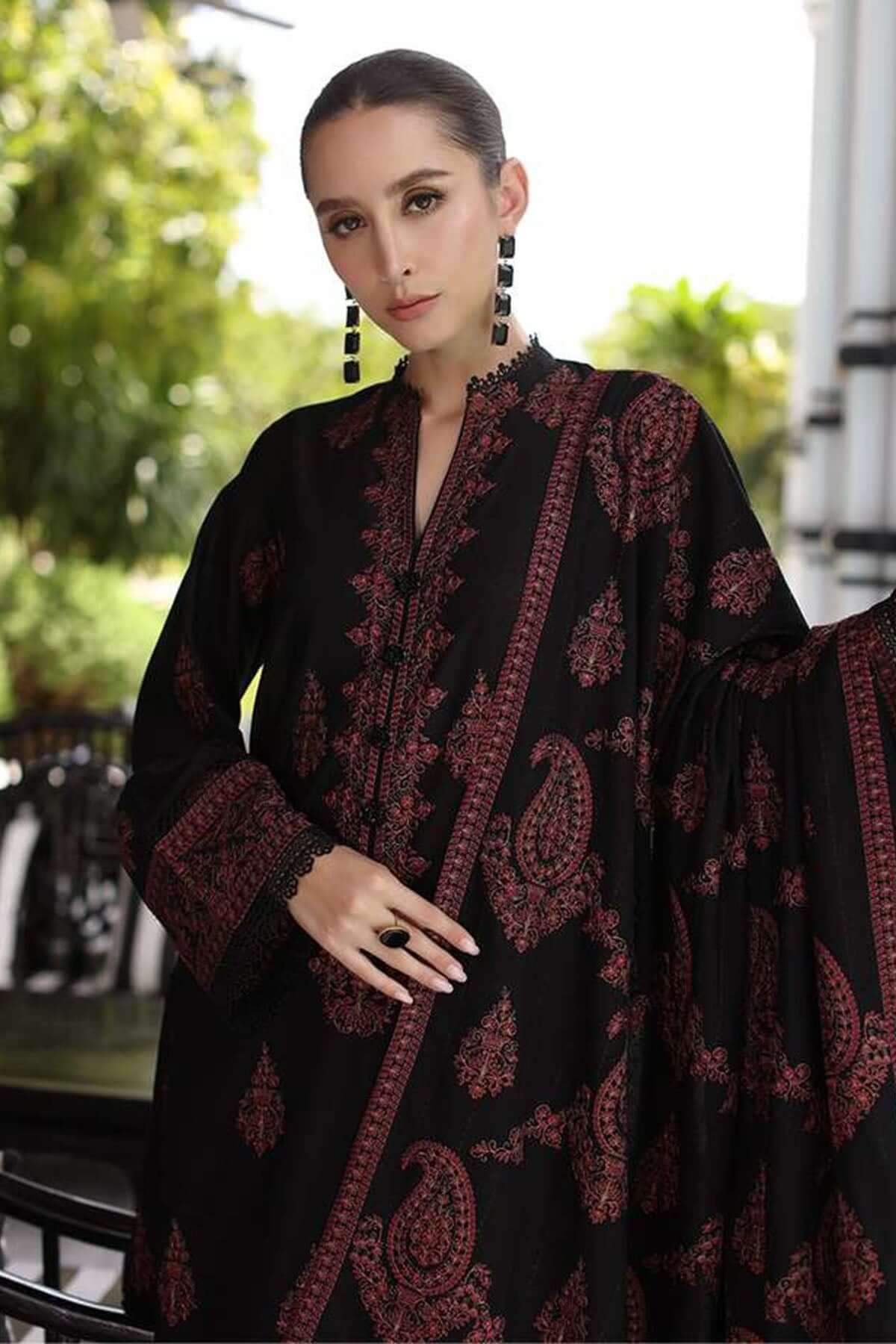 3 Piece Unstitched Embroidered Dhanak Suit | Vol 2