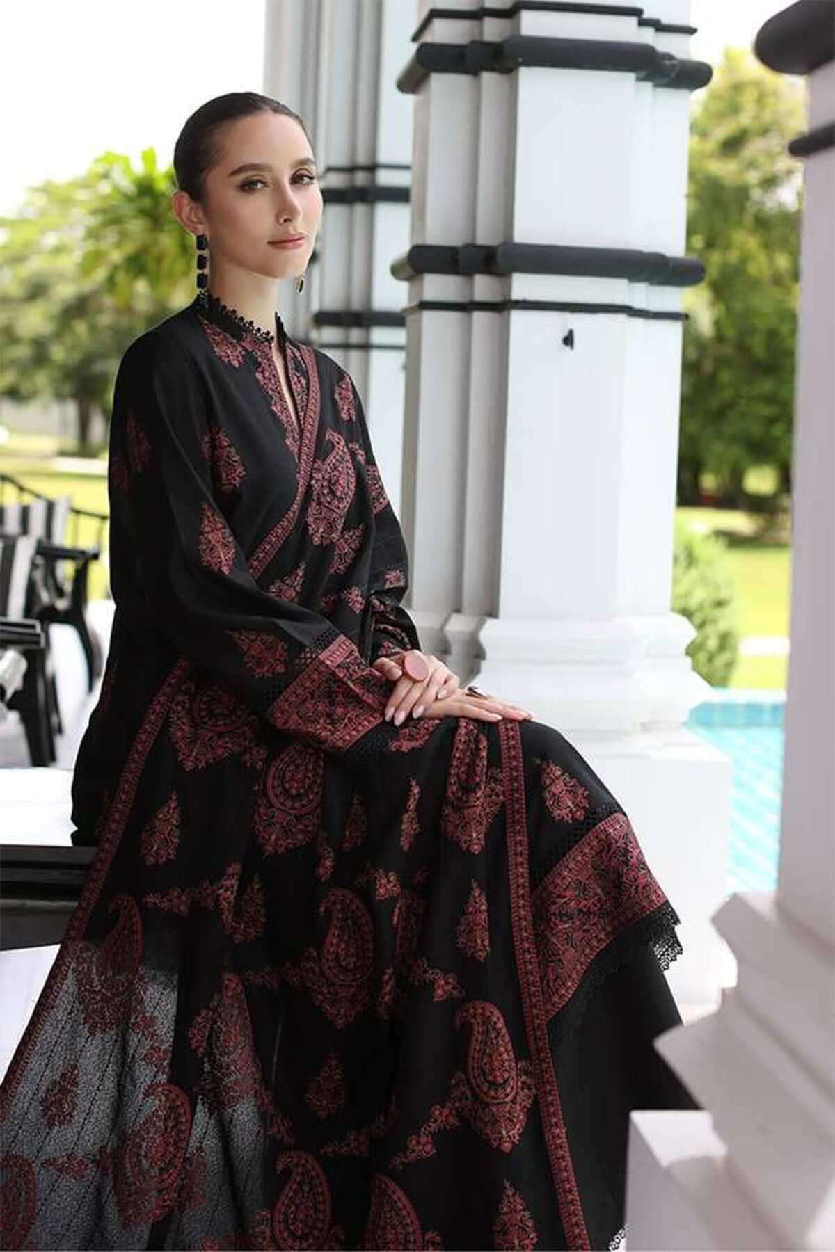 3 Piece Unstitched Embroidered Dhanak Suit | Vol 2