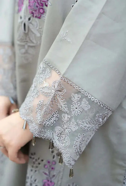 MS-170 3 Piece Unstitched Heavy Embroidered Lawn Suit with Four-sided Embroidered Chiffon Dupatta