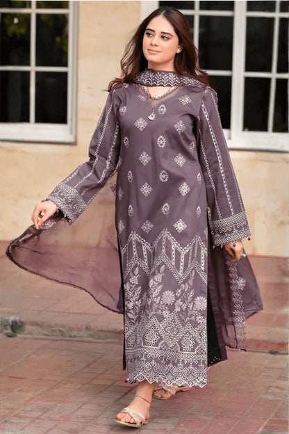 3 Piece Unstitched Embroidered Dhanak Suit | Vol 2