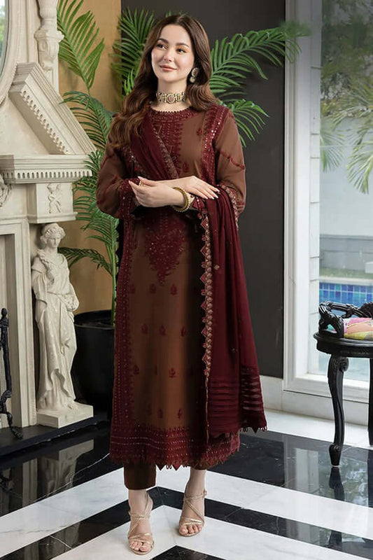 3 Piece Unstitched Embroidered Dhanak Suit | Vol 2