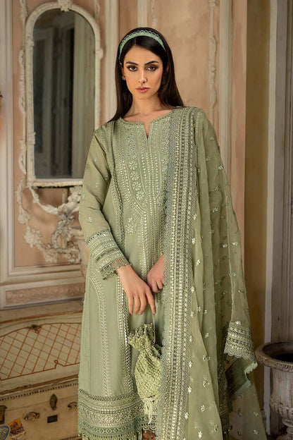 SN 60-3 Piece Unstitched Heavy Embroidered Chickenkari Pure Lawn Suit With Heavy Embroidered Organza Dupatta