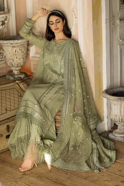 SN 60-3 Piece Unstitched Heavy Embroidered Chickenkari Pure Lawn Suit With Heavy Embroidered Organza Dupatta