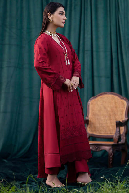 MO 24-3 Piece Unstitched Heavy Embroidered Chickan Kari Pure Lawn Suit with Heavy Embroidered Pure Lawn Dupatta