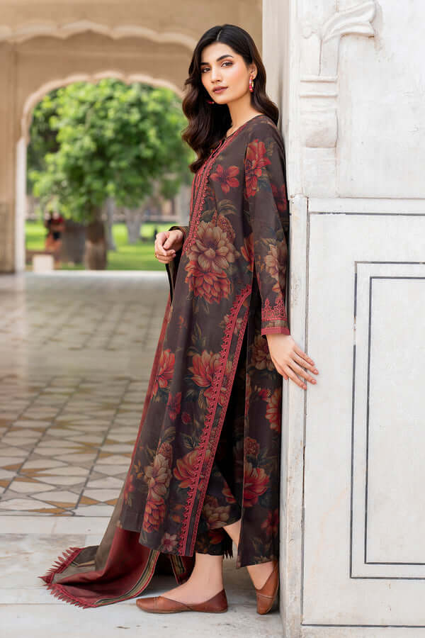 3 Piece Unstitched Digital Printed Pure Lawn Suit with Fine Printed Lawn Dupatta