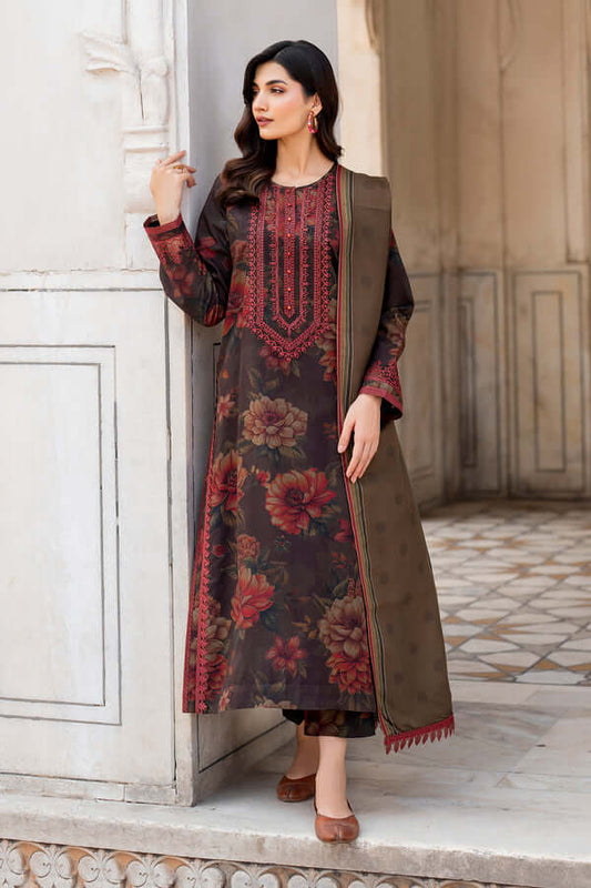 3 Piece Unstitched Digital Printed Pure Lawn Suit with Fine Printed Lawn Dupatta