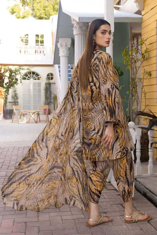 3 Piece Unstitched Digital Printed Pure Lawn Suit with Fine Printed Lawn Dupatta