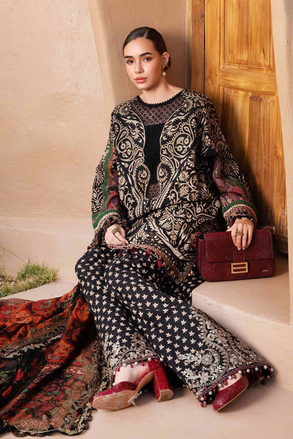 MB 478 B-3 Piece Unstitched Embroidered Pure Lawn Suit with Printed Lawn Dupatta