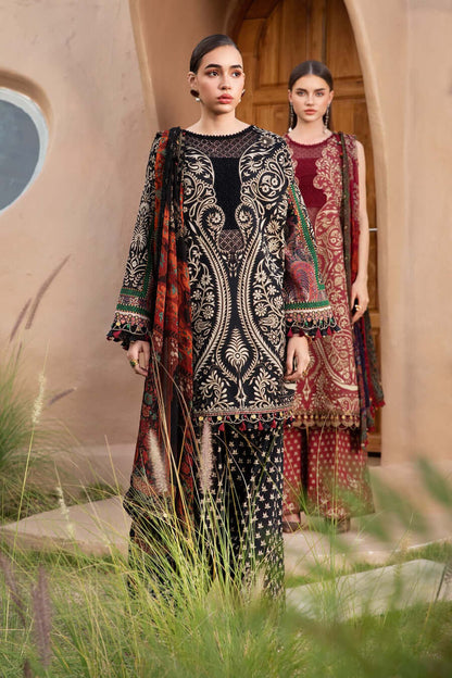 MB 478 B-3 Piece Unstitched Embroidered Pure Lawn Suit with Printed Lawn Dupatta