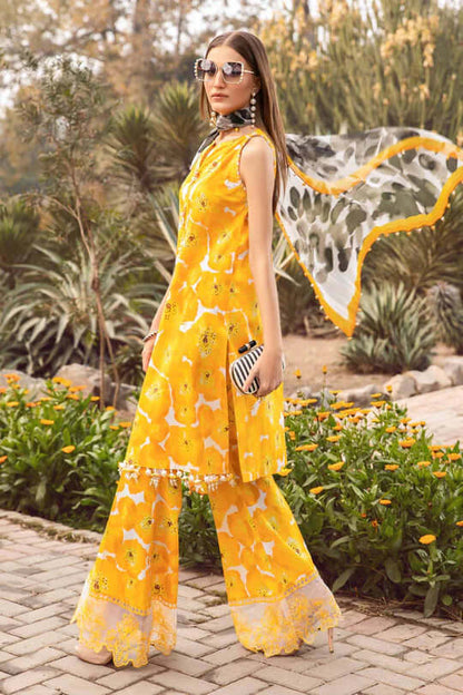 3 Piece Unstitched Digital Printed Pure Lawn Suit with Fine Printed Monaar Dupatta