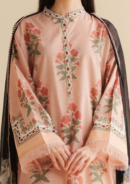 CO 490-3 Piece Unstitched Digital Printed Pure Lawn Suit with Fine Printed Lawn Dupatta