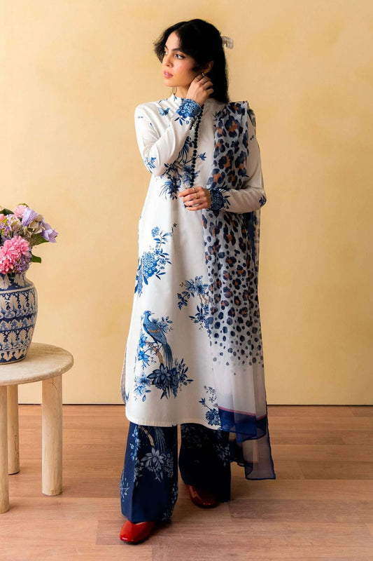 CO 488-3 Piece Unstitched Digital Printed Pure Lawn Suit with Fine Printed Lawn Dupatta