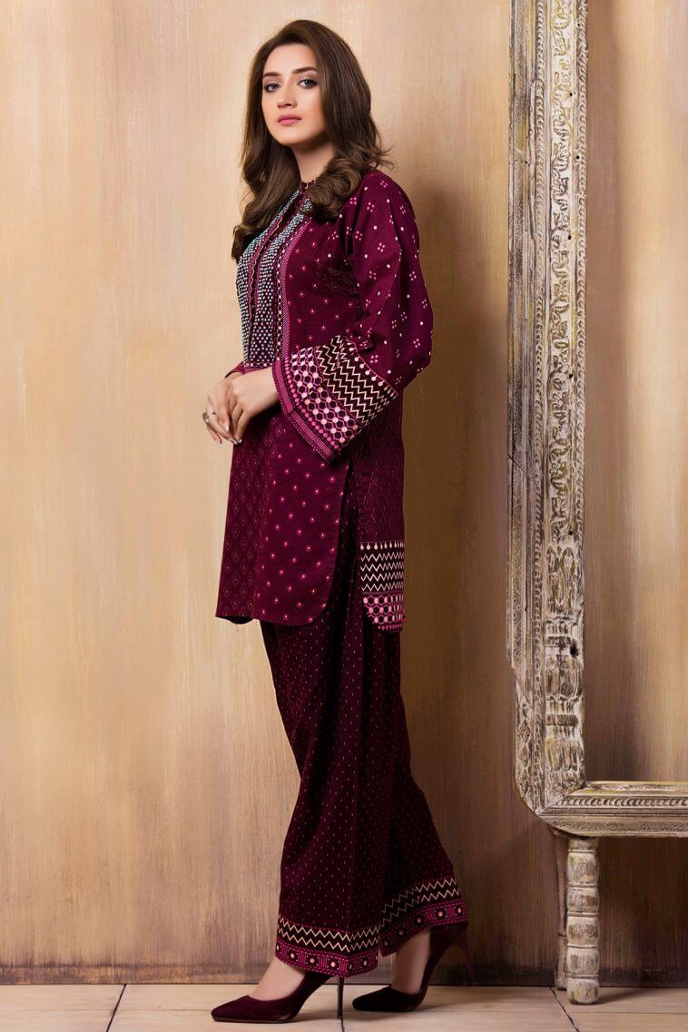 KS 756-2 Piece Unstitched Heavy Embroidered Pure Lawn Suit