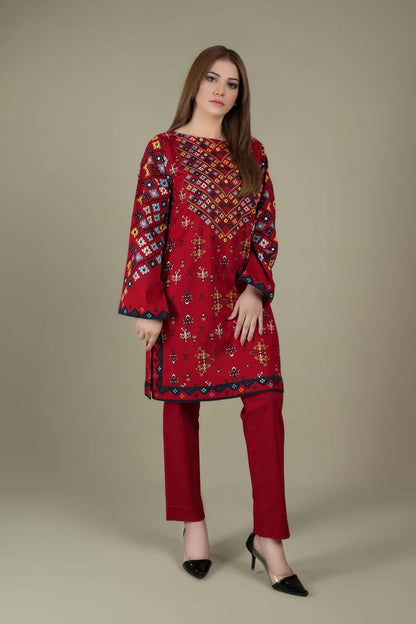 KS 760-2 Piece Unstitched Heavy Embroidered Lawn Suit