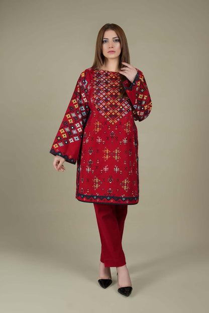 KS 760-2 Piece Unstitched Heavy Embroidered Lawn Suit
