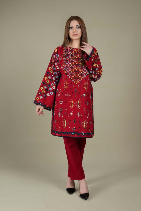 KS 760-2 Piece Unstitched Heavy Embroidered Lawn Suit