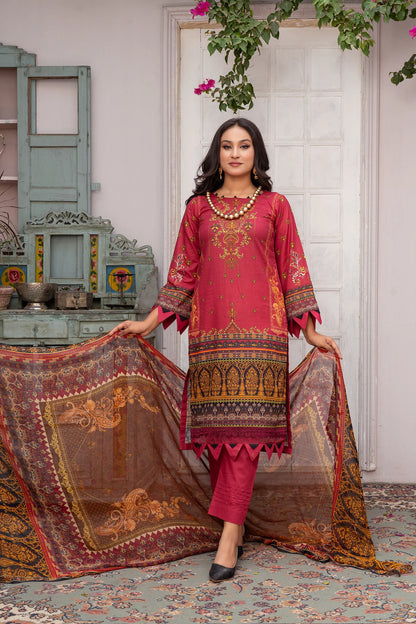3 Piece Printed Lawn Unstitched Suit | Printed Lawn-25