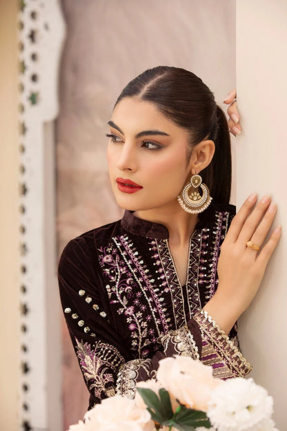 3 Piece Velvet Embroidered Suit | Velvet Luxe