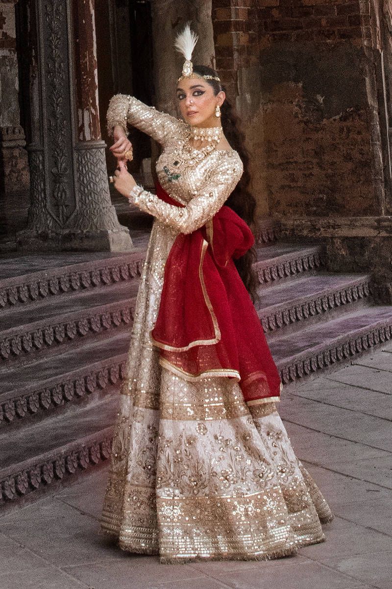 Moti 3 piece Unstitched Embellished Suit | Gleam - 25