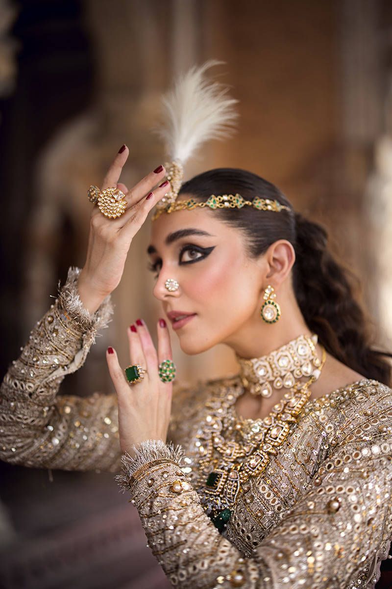 Moti 3 piece Unstitched Embellished Suit | Gleam - 25