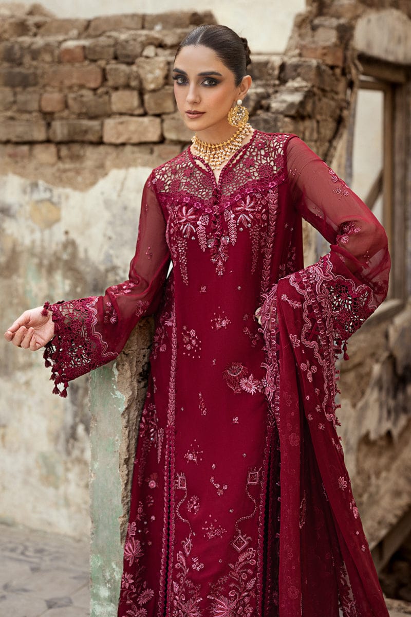 3 Piece Unstitched Embroidered Chiffon Suit | Gleam - 25
