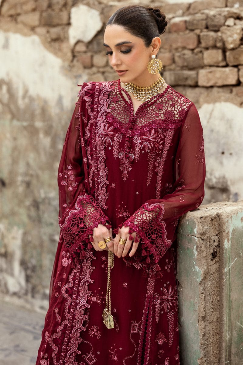 3 Piece Unstitched Embroidered Chiffon Suit | Gleam - 25